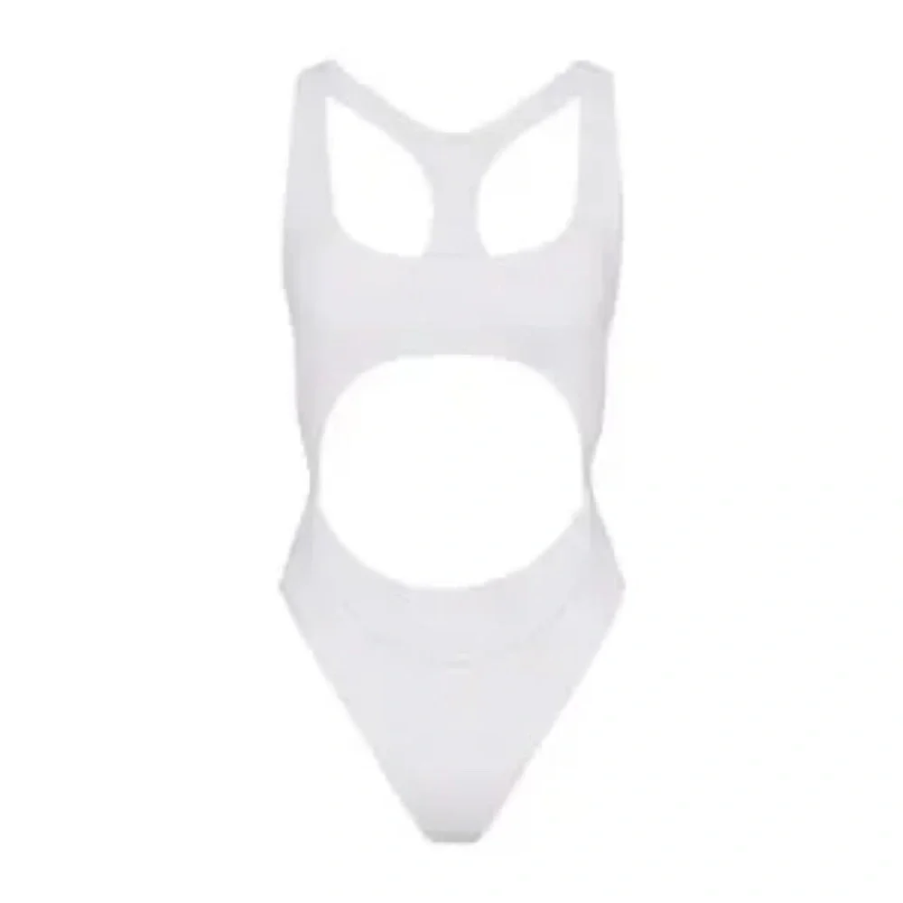 SKIMS Signature Swim Cutout Monokini White